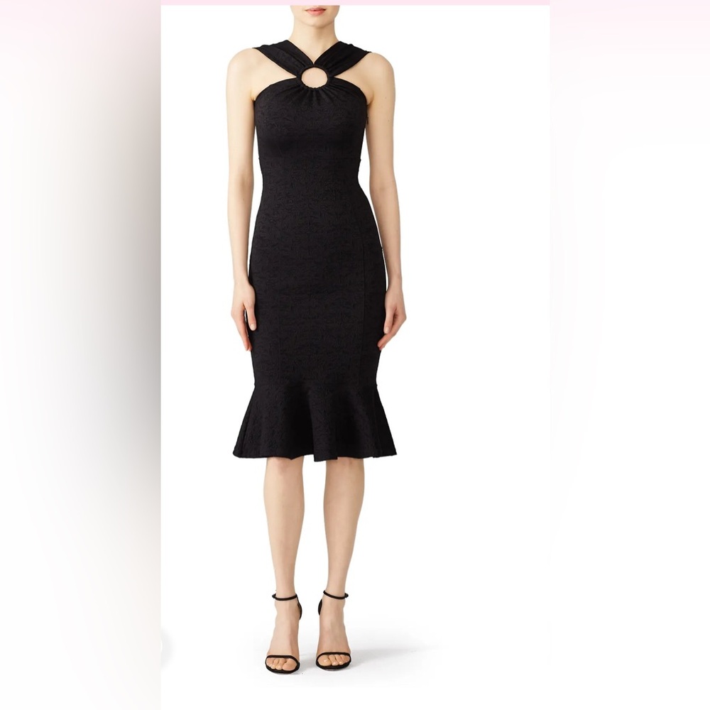 Opening Ceremony Floral Jacquard Ring Dress black size  small petite